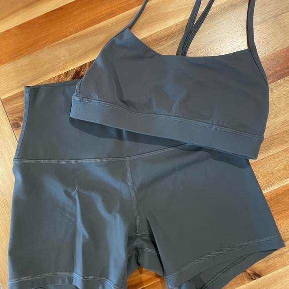 Dark Gray Sports Bra and Shorts Set - Picture 1 of 1